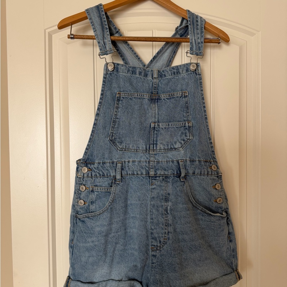 Free People Blue Denim Overalls
